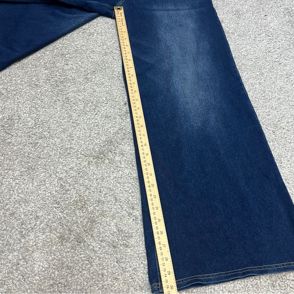 Halara Jeans Womens XL Blue Wide Leg Baggy Dark Wash Flex Denim NEW - Picture 2 of 7